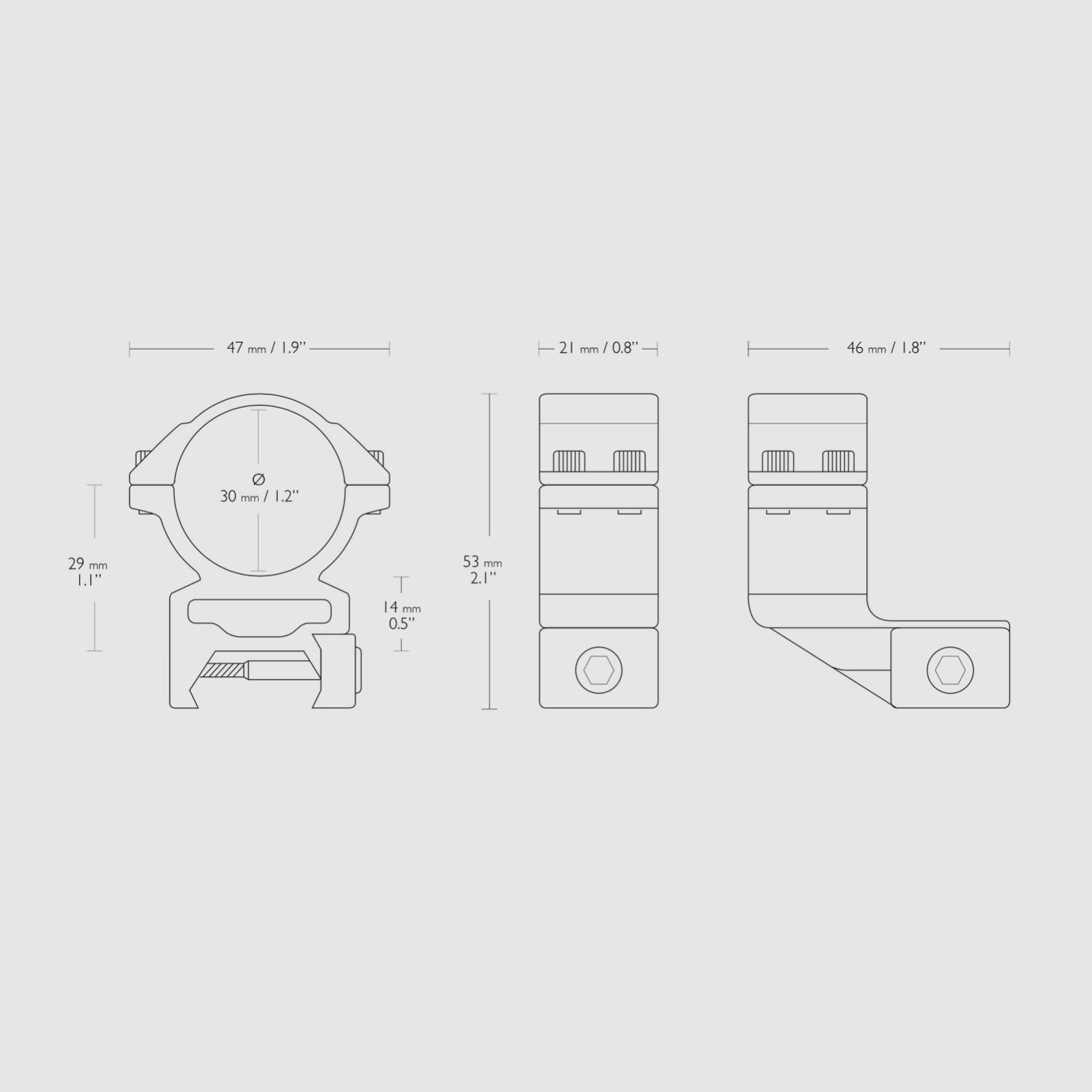 HAWKE 22126 Montaż pierścienia 30 mm Weaver Wysoki 1 cal rozmiar przesunięcia