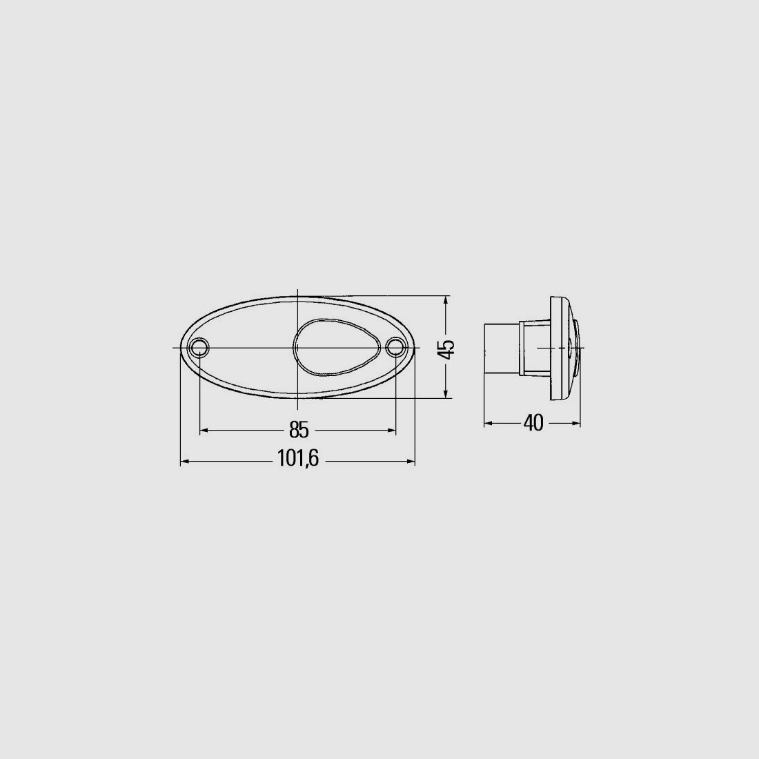 Luce di marcatura laterale, 9807, 102 x 45 x 40 mm, immagine 2 di 2