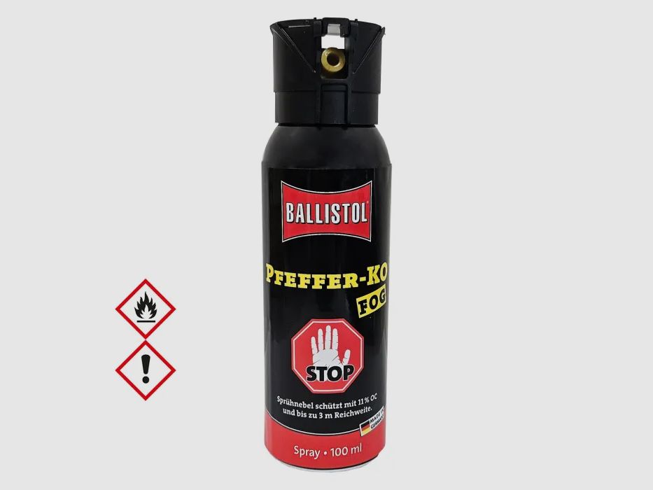 Pfefferspray K.O. FOG Sprühnebel – 100ml - 11 % OC / 2,5 Mio. Scoville