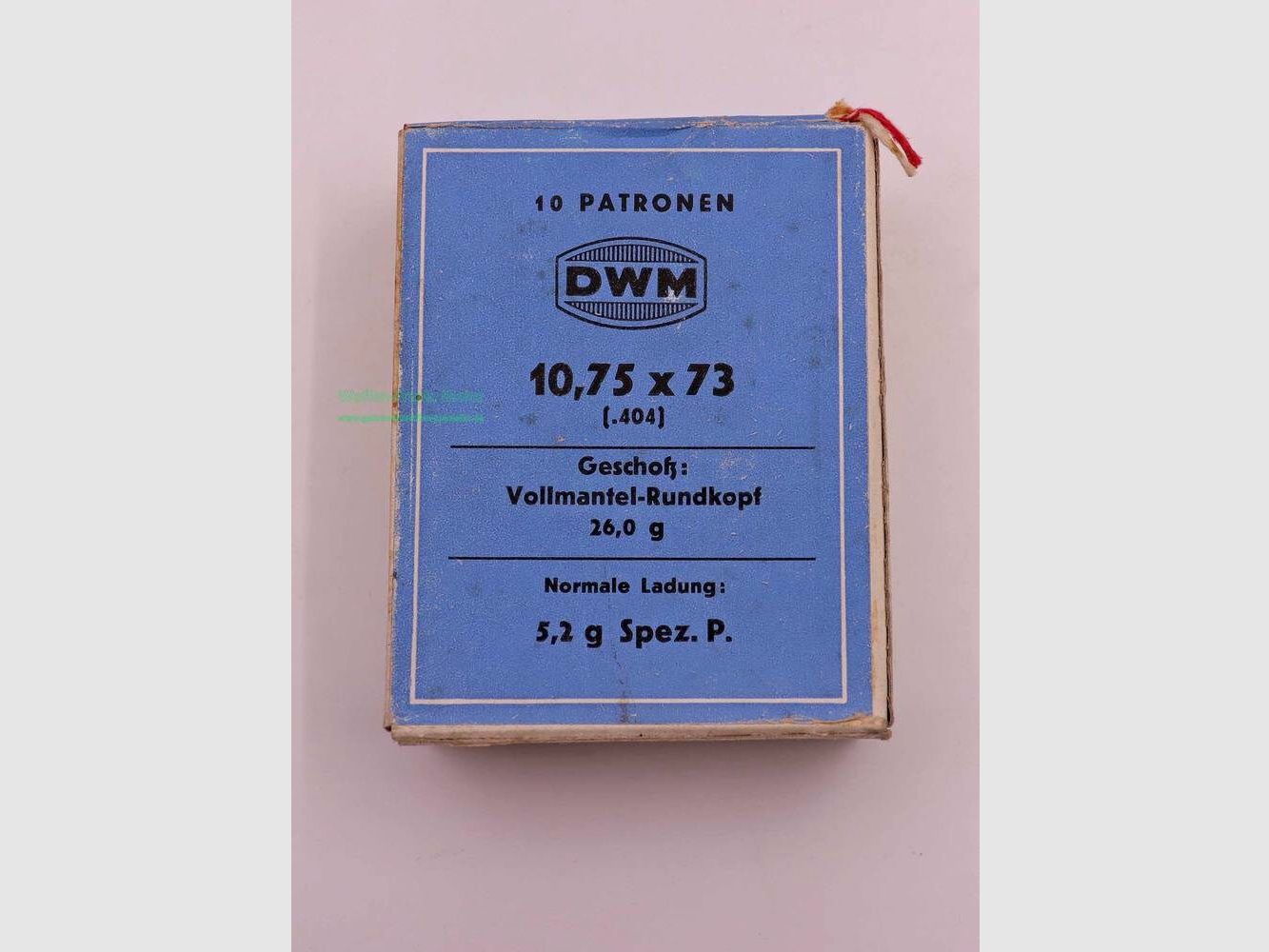 DWM, Berlin rifle cartridges .404 Rimless (10.75x73)