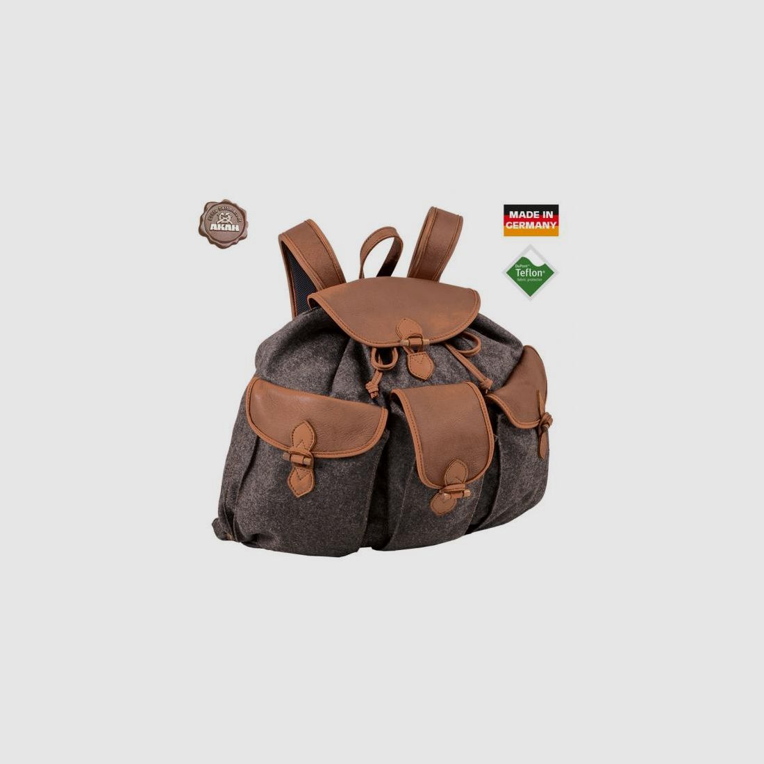 AKAH Rucksack "Loden de Luxe" mit Elch-Leder