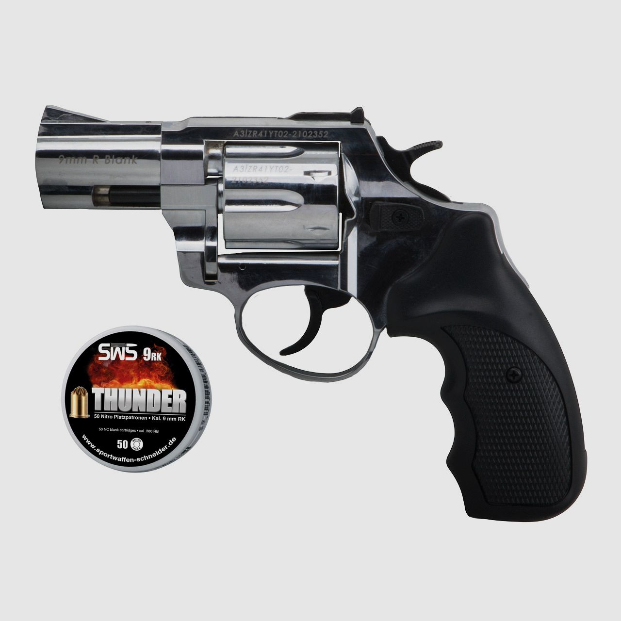 Schreckschuss Revolver Zoraki R1 Chrom 2,5 Zoll Kaliber 9 mm R.K. (P18) + 50 Schuss