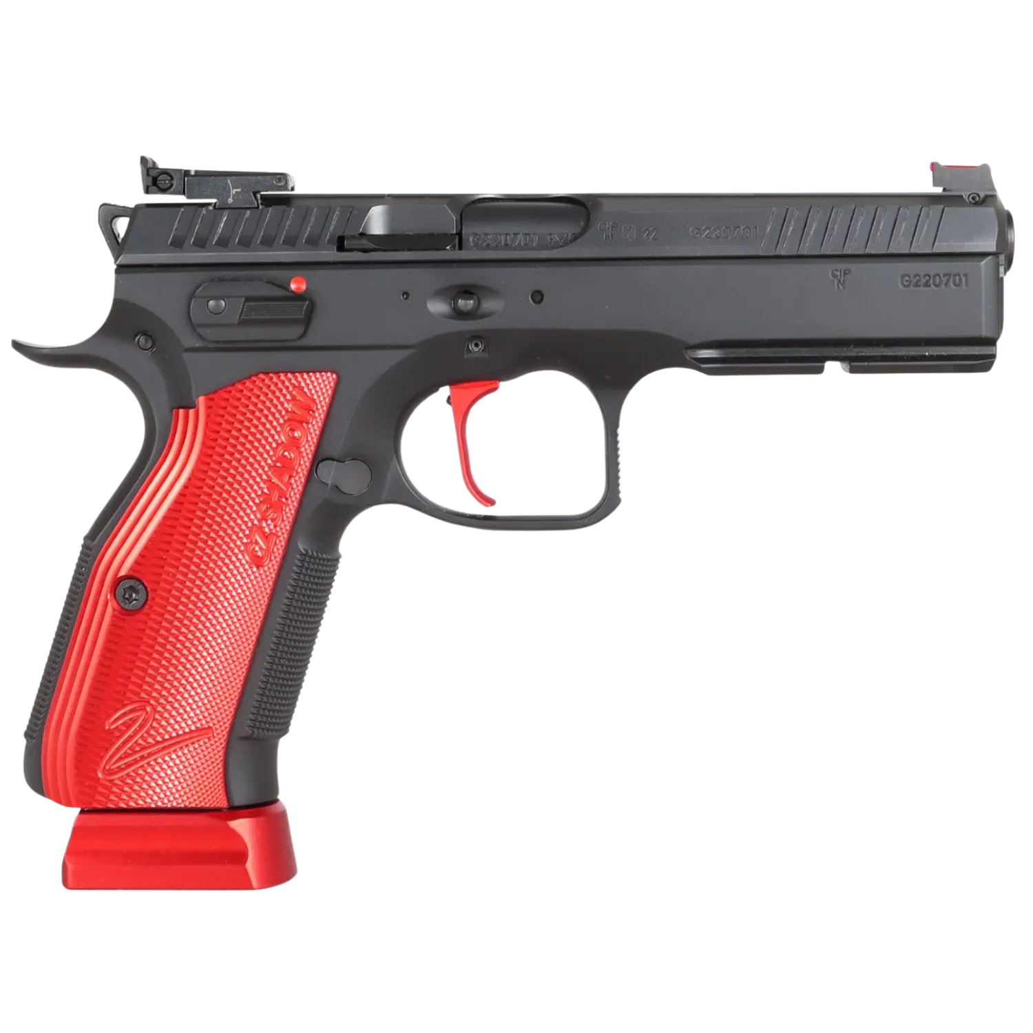 CZ 75 Shadow 2 HOT RED Enkelactie Pistool Kaliber 9mm Luger, afbeelding 2 van 5