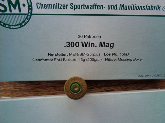 20 Hülsen von SM Chemnitzer Sportwaffen und Munitionsfabrik GmbH 300 Win Mag