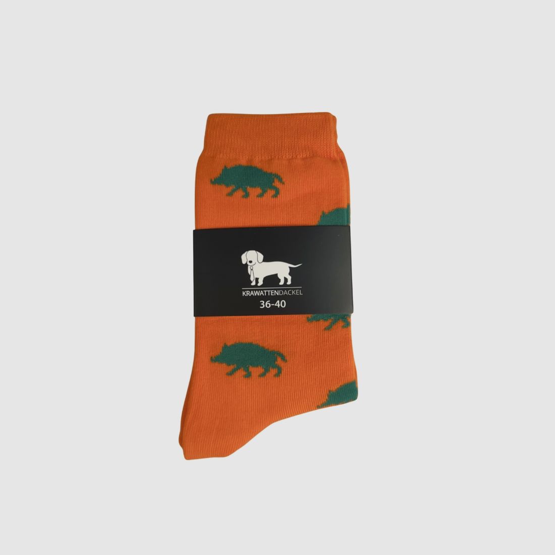 Chaussettes Teckel Cravate Sanglier Orange