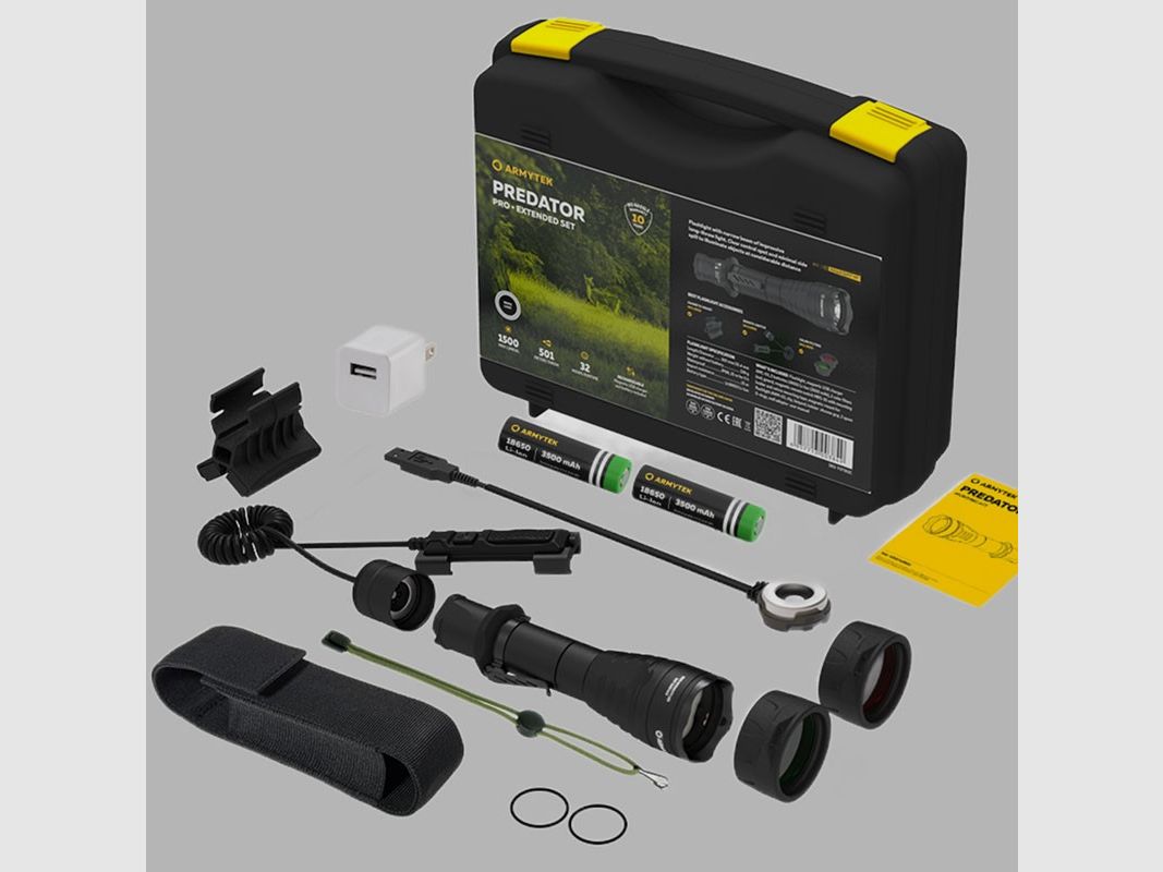 Torcia LED ARMYTEK Predator Pro Magnet USB Extended Set – luce bianca, immagine 1 di 11