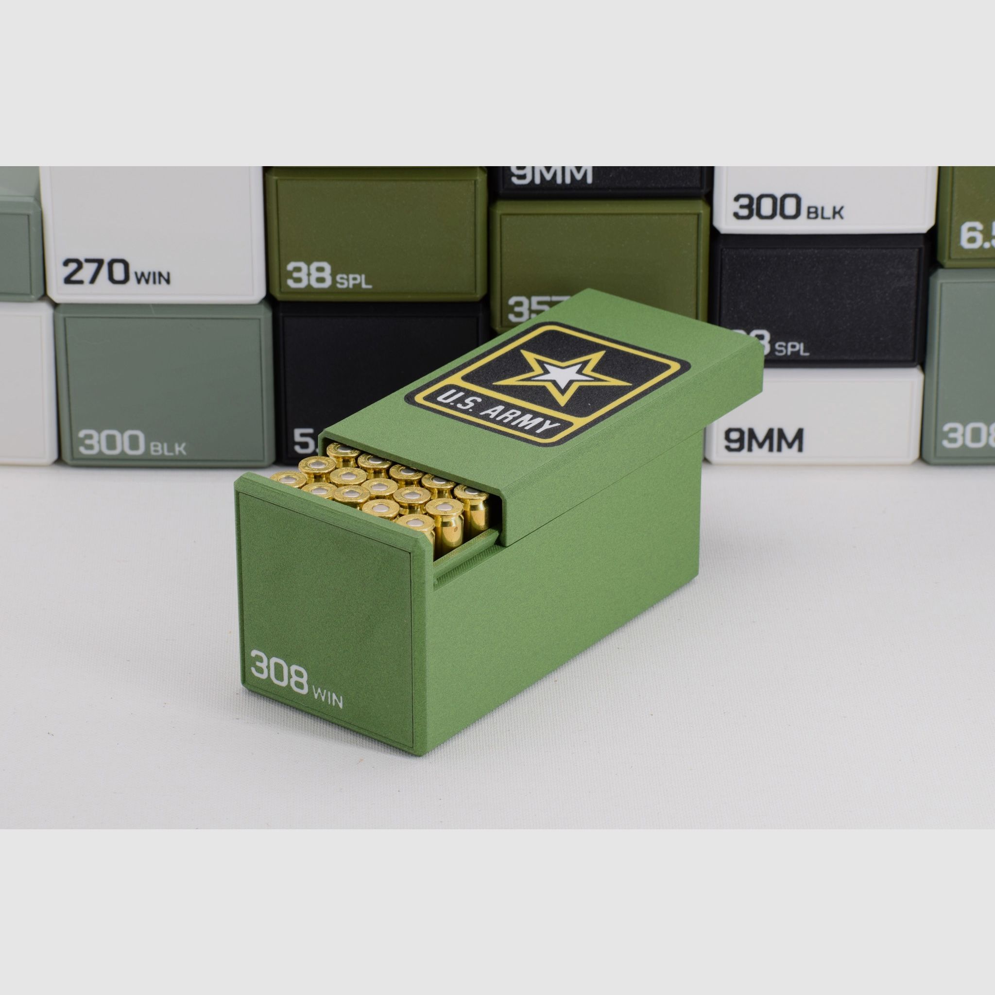 Ammunition box for long guns .223/5.56, .308, 6.5 Creedmoor etc. – Bullet-friendly & caliber-specific