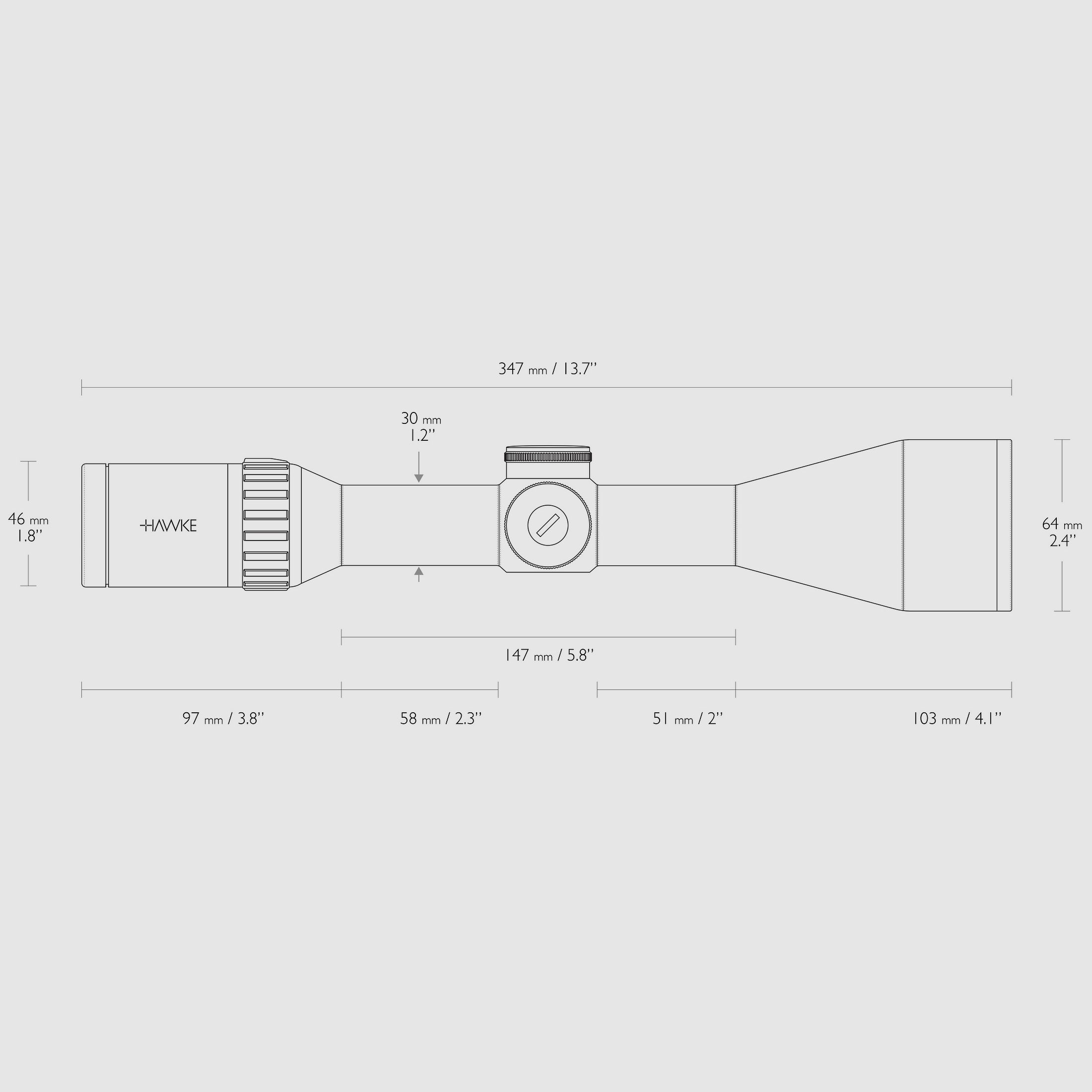 HAWKE 16331 Jagd Zielfernrohr ENDURANCE 30 WA 3-12x56 LRC 12x Leuchtabsehen