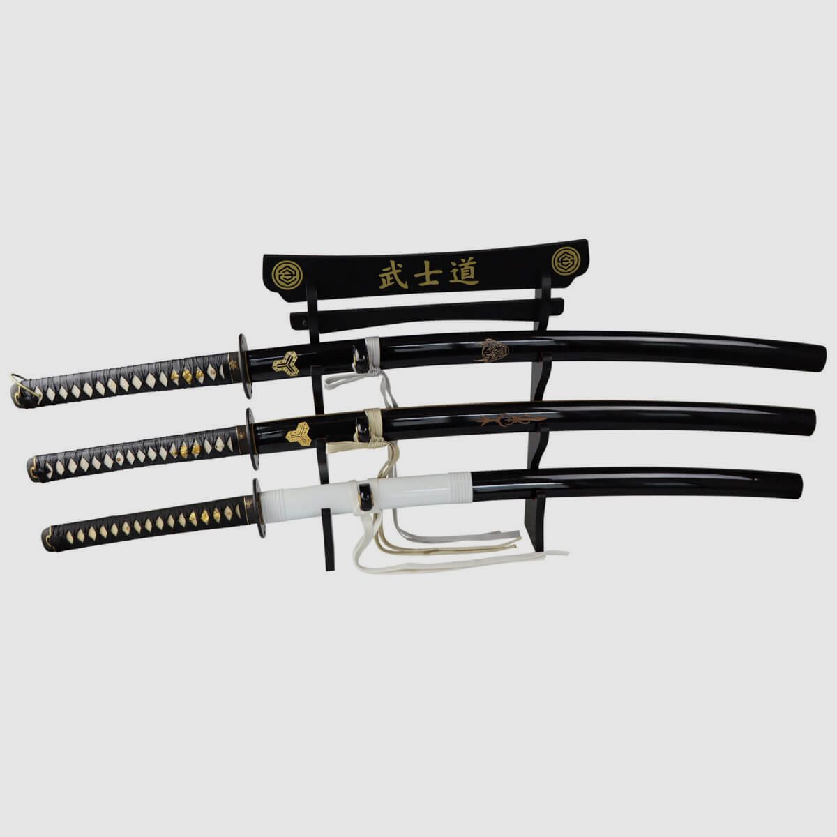 Kill Bill Schwertset 3x Katana 1045 Stahl scharfe Klinge Metall