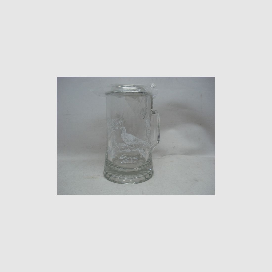 Jarra de cerveza de cristal - con tapa de estaño, 0,5L