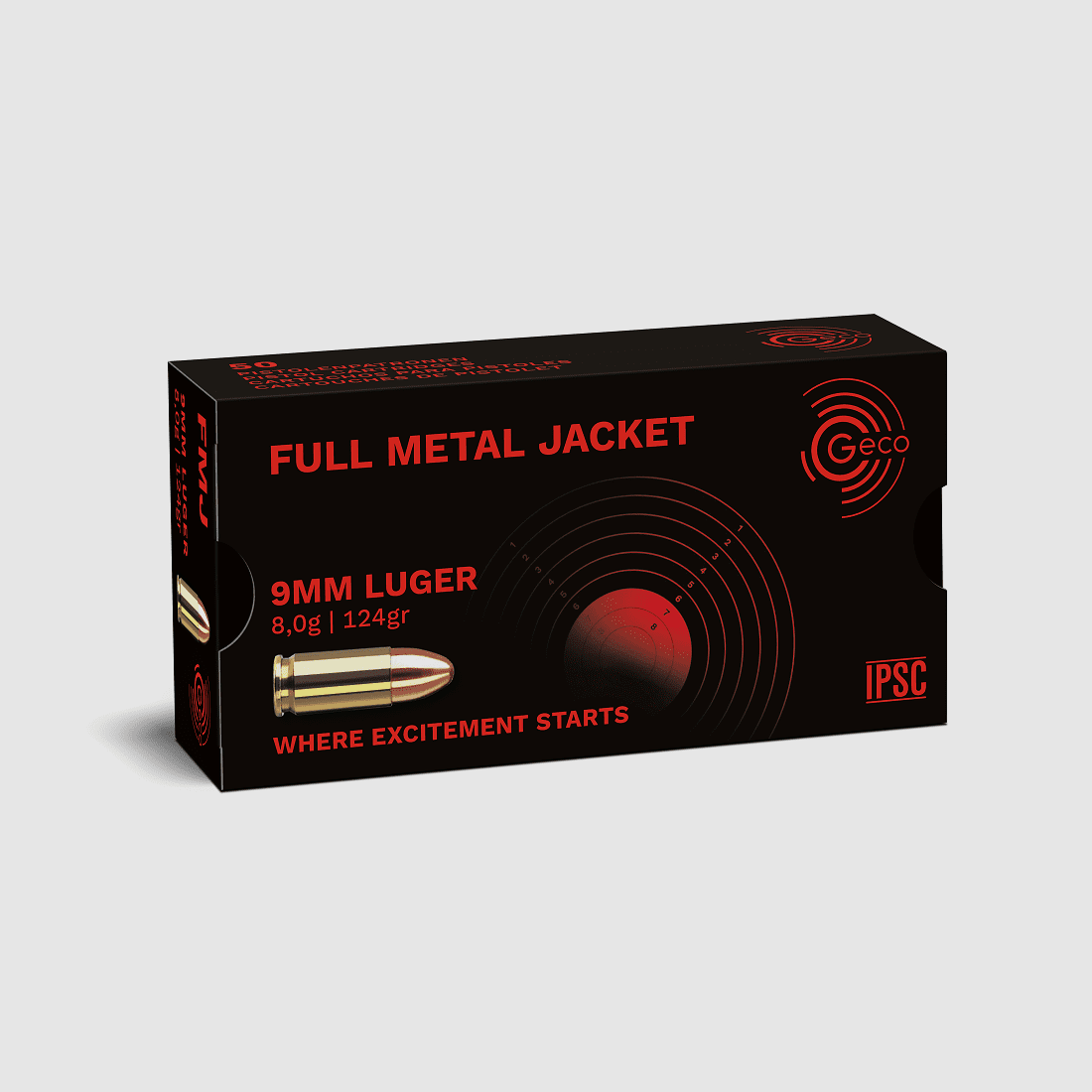 Geco 9 mm Luger Vollmantel 124 gr. - 50 Stk.