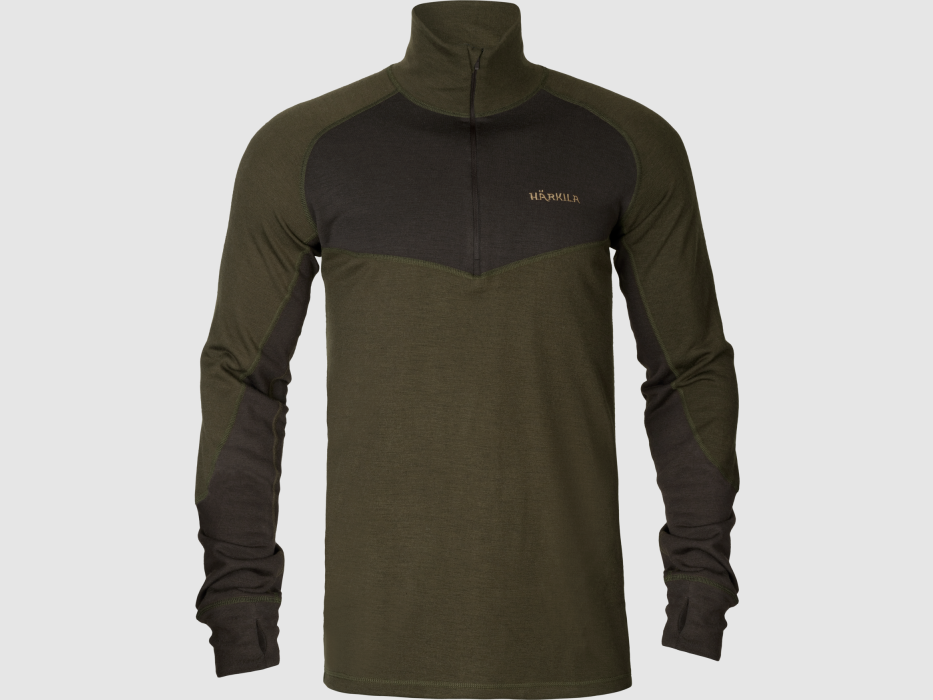 Podkoszulek Harkila base warm ZIP NECK willow green/shadow brown (200105663), zdjęcie 1 z 11