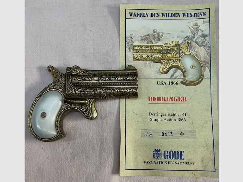 DERRINGER Simple Action 1866, Caliber .41, USA 1866, mit Göde Zertifikat