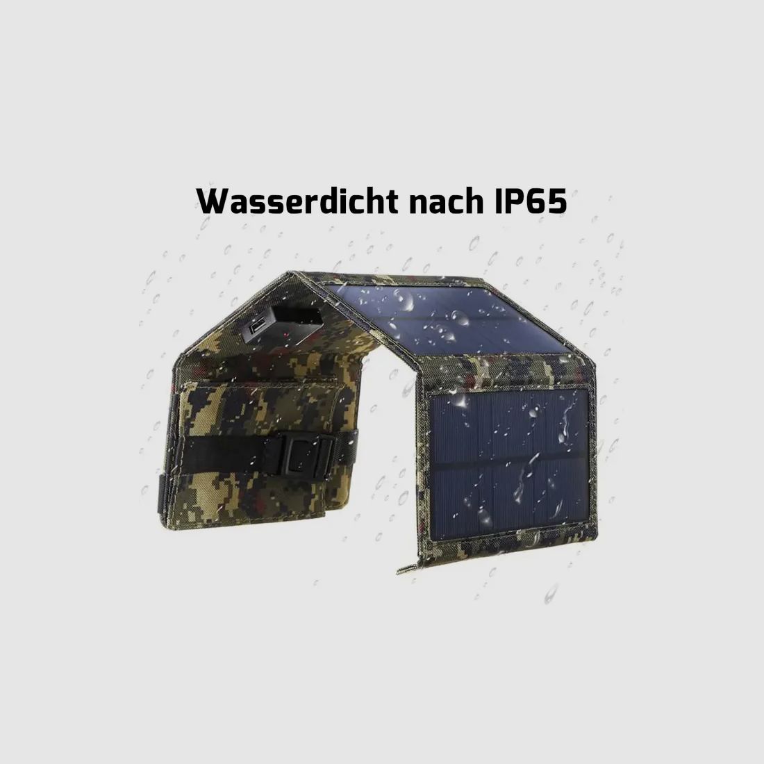 Kleines faltbares Solarpanel mit USB-Anschluss 10-20 Watt in Schwarz