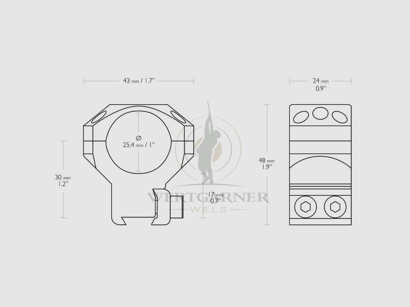 Hawke Montages de Anneaux Tactiques 9-11mm 1" haut, image 1 sur 2