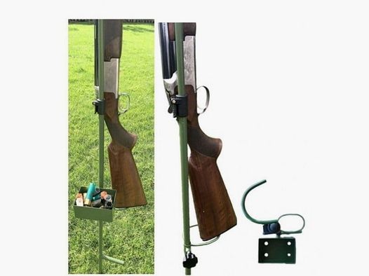 LivingActive rifle stand with shotgun cartridge holder