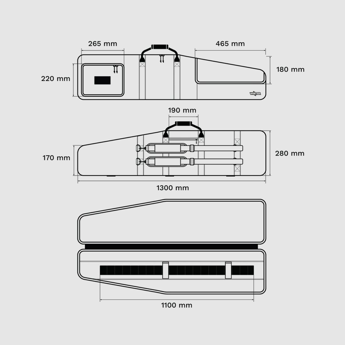 Winter Guncases Bolsa para Rifle 130 cm