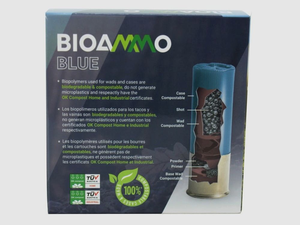 Nabój śrutowy BIOAMMO Blue kal. 12/67 – 3,50mm, nr 3 (PL 2) – 25g (1 opakowanie 25szt.), zdjęcie 4 z 4