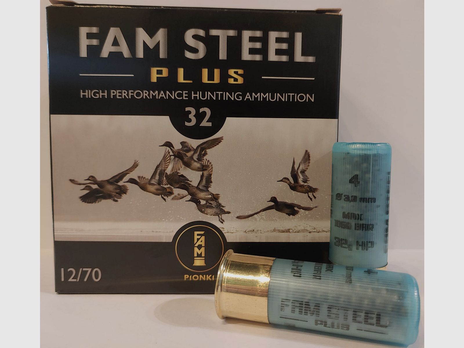 FAM Pionki STEEL PLUS shotgun ammunition 32 g, 4–3.30 mm, cal. 12/70, pack of 25