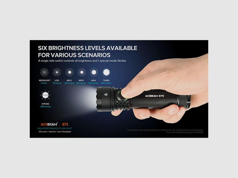 LED-Taschenlampe E75, 4500 Lumen, Bild 6 von 11