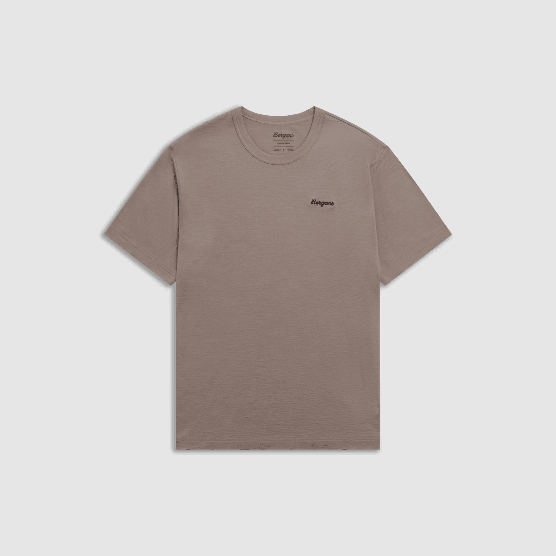 Bergans Logo Merino Tee Men Rock Taupe S