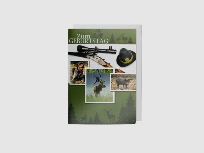 MICHEL PUBLISHING Birthday greeting card with hunting collage