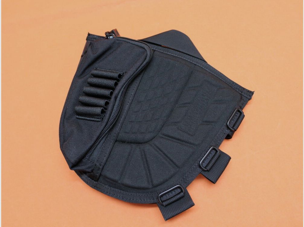 Blackhawk Blackhawk Ammo Cheek Pad Rifle Black: Wangenauflage mit Klettbandriemen/ Utensilientasche/ 5 Patronenschlaufen