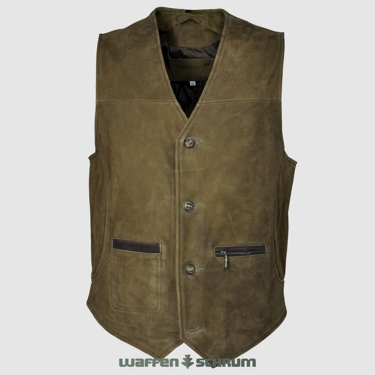 Hubertus Lederweste Trapper oliv
