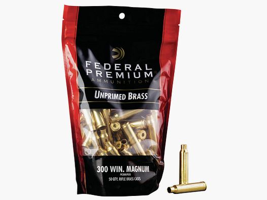 Federal cases .300 Winchester Magnum including Federal primers #215 large Rifle Magnum 50 pieces