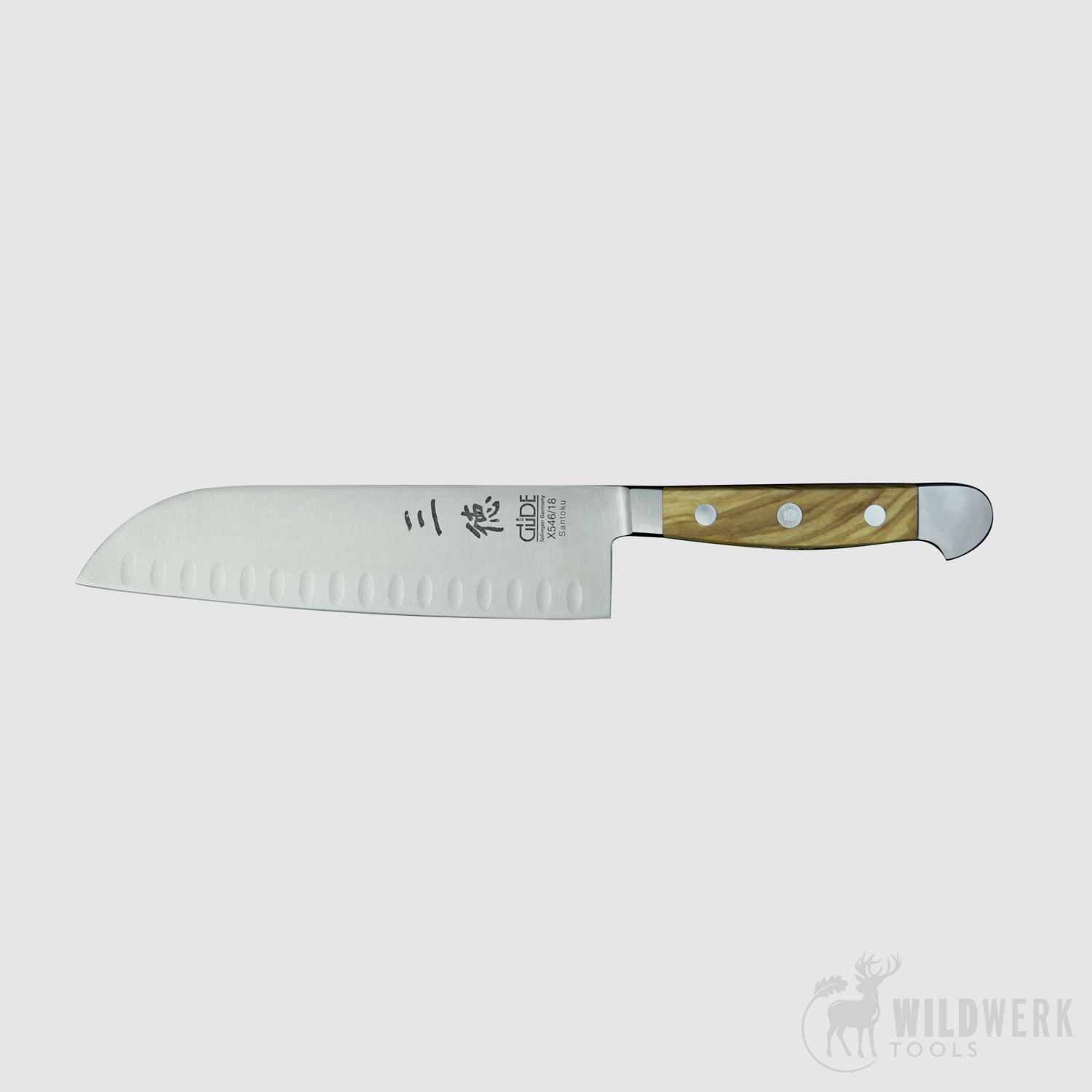 Güde Santoku Alpha Olive with Hollow Edges