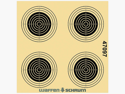 Disques d'entraînement Brown Network pour carabine à air 4 miroirs avec tous les cercles, numérotés format : 12x12cm