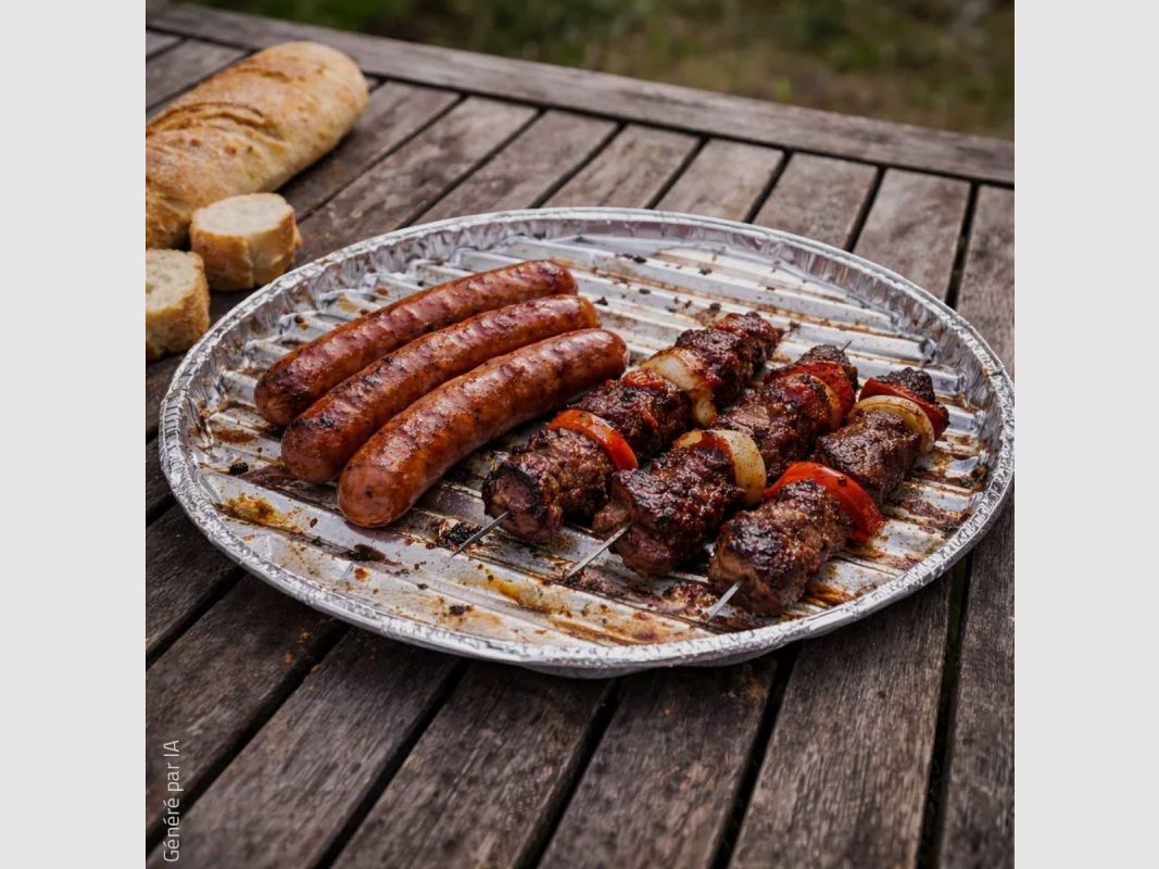 Set di 3 vassoi in alluminio per barbecue Ø35 cm, immagine 5 di 7