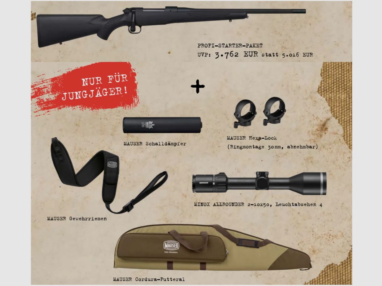 MAUSER M12 Black Impact | Jungjäger 2025 | Profi-Starter-Paket