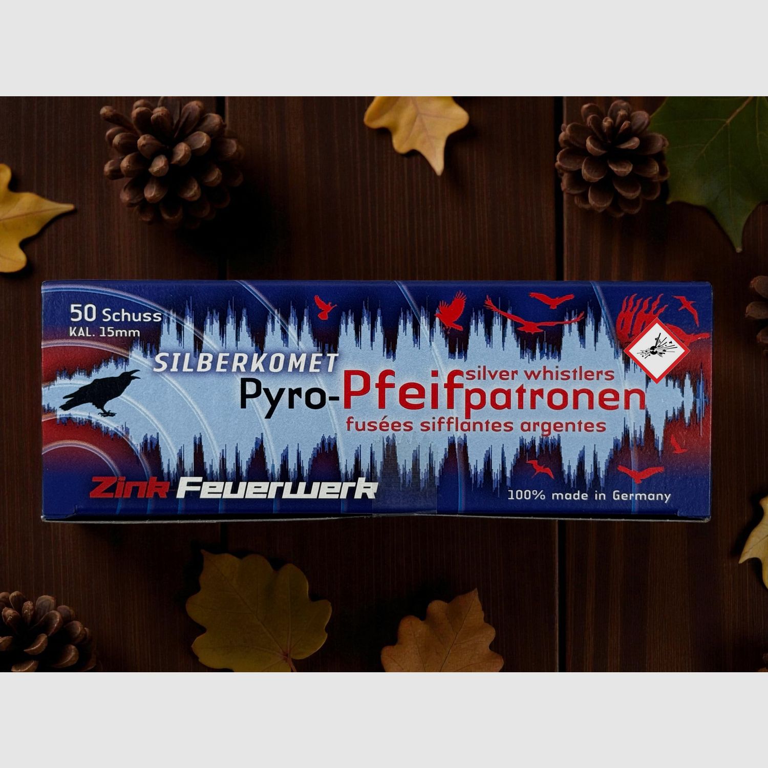 Zink Pfeifpatrone Silberkomet 15mm