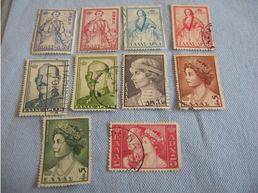 10 alte Briefmarken griechenland sehr gut.