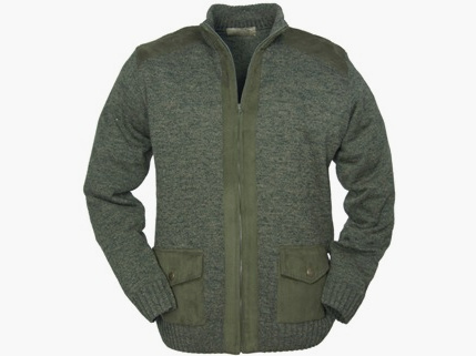 Strickjacke mit Micro-Besatz - Gr. 52