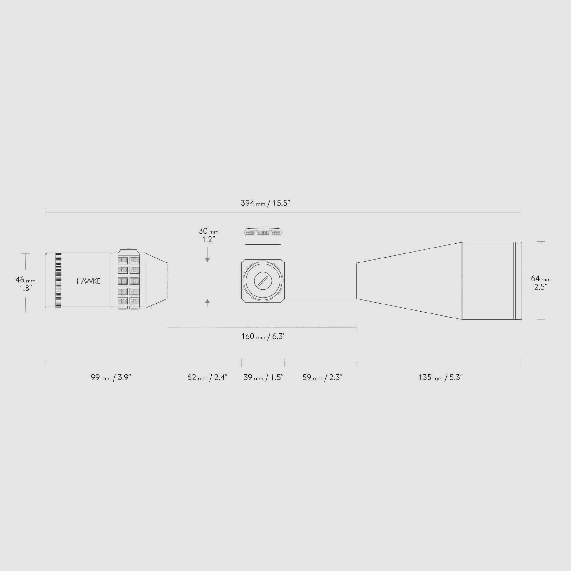 Zielfernrohr Hawke Sidewinder 30 SF 8-32×56 20x Half Mil, Bild 3 von 3