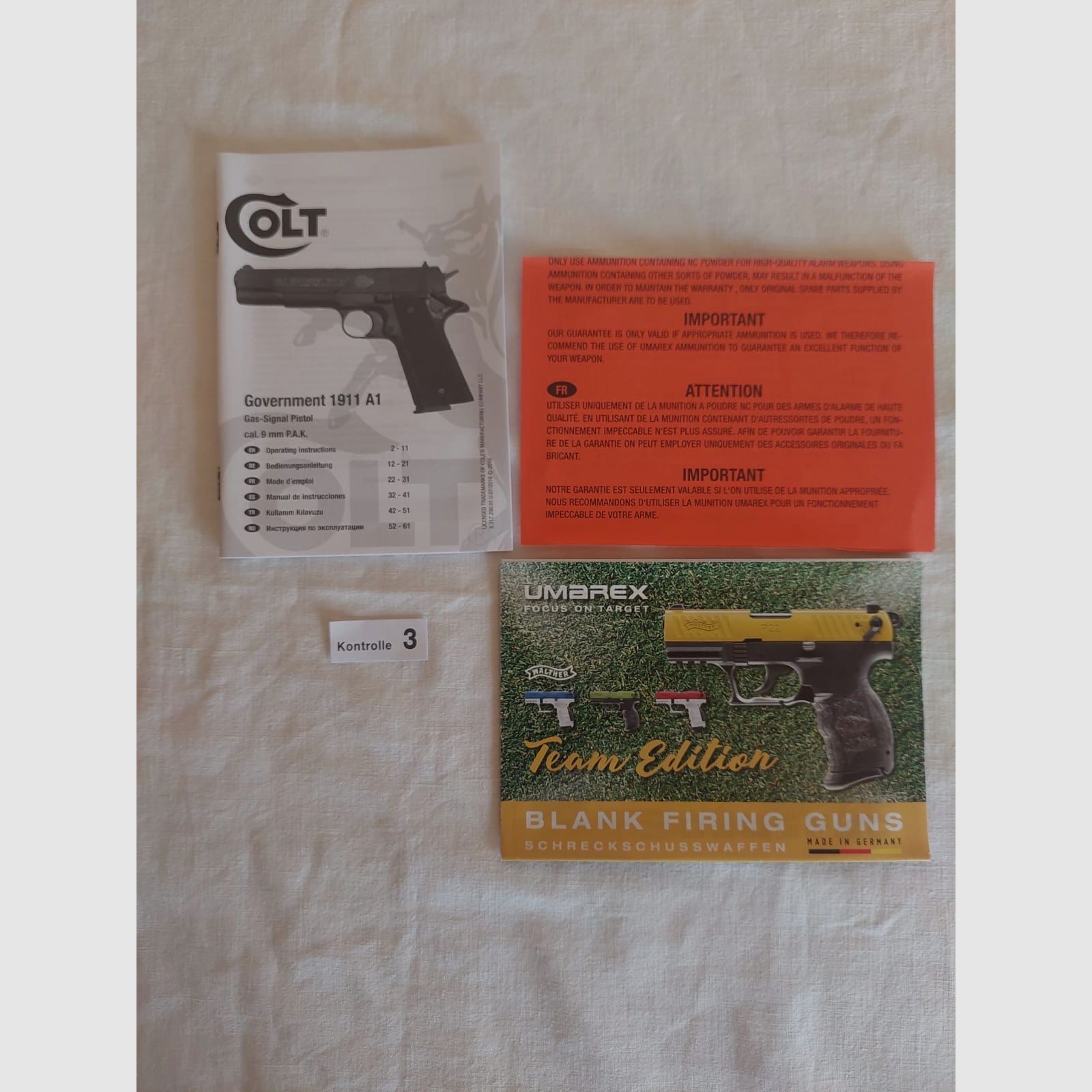 Colt Government 1911 geblauwde 9mm P.A.K Umarex VB