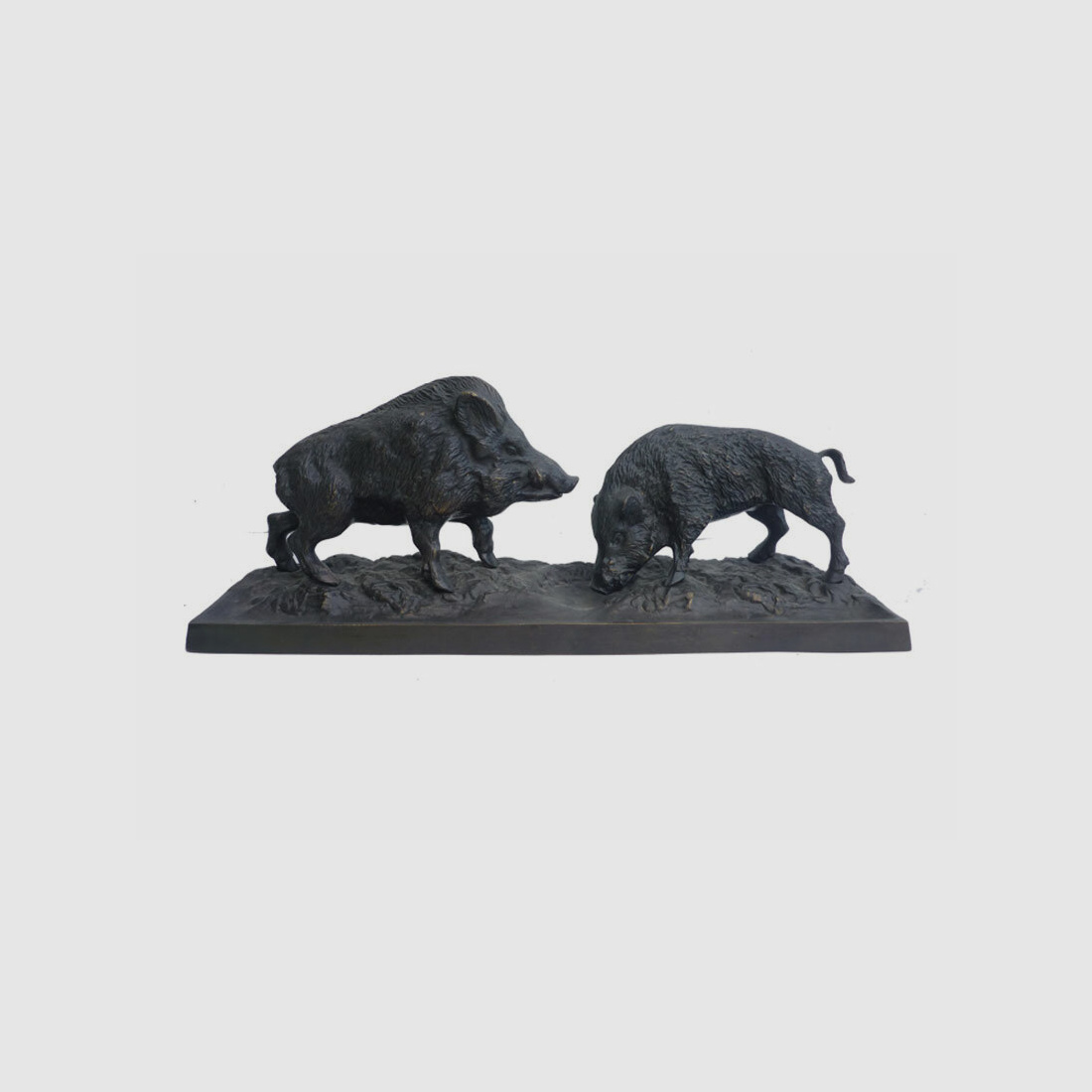 Lovergreen Bronzestatue Motiv zwei Wildschweine gro
