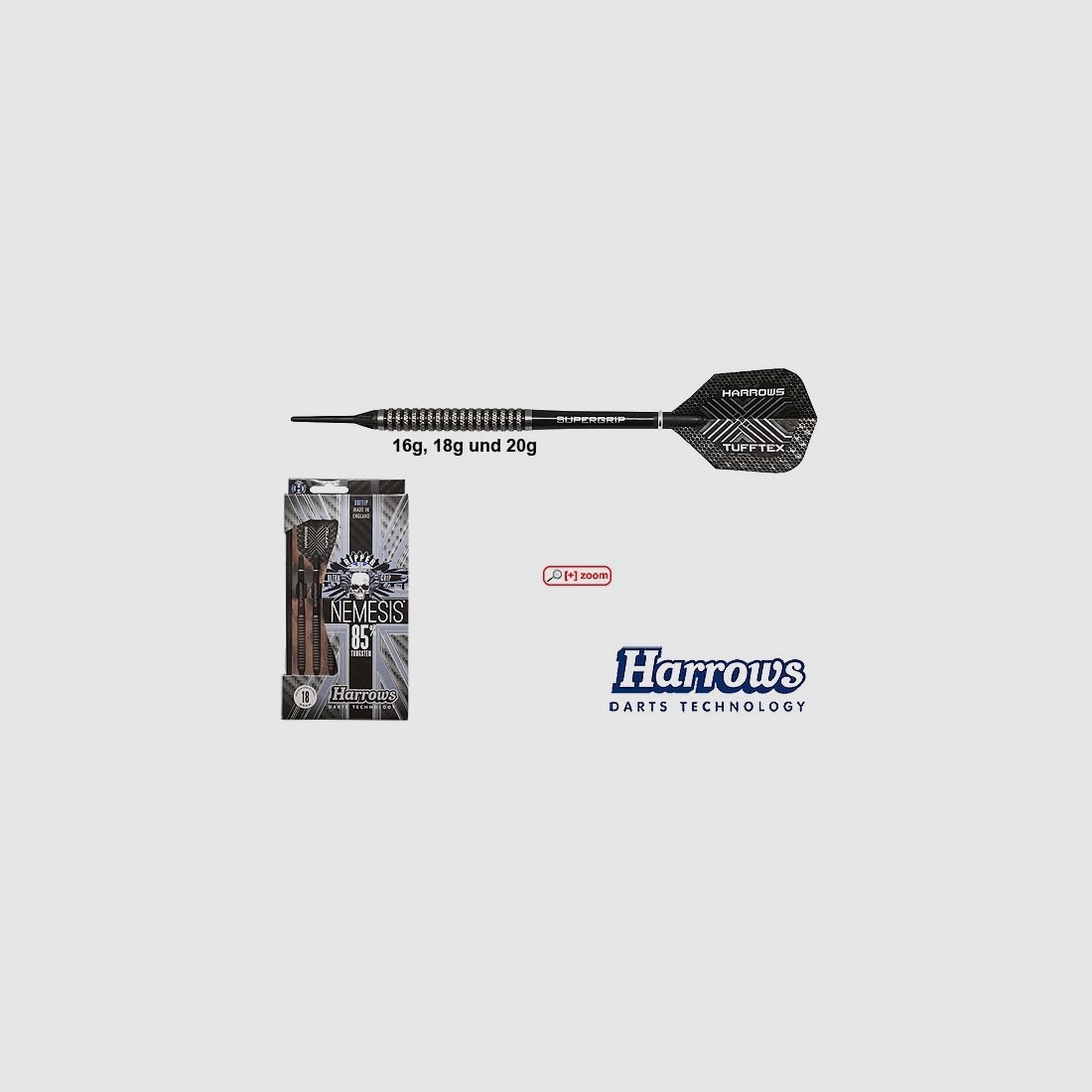 Harrows Darts Technology Nemesis 80% Soft 16g Dart & Accessories