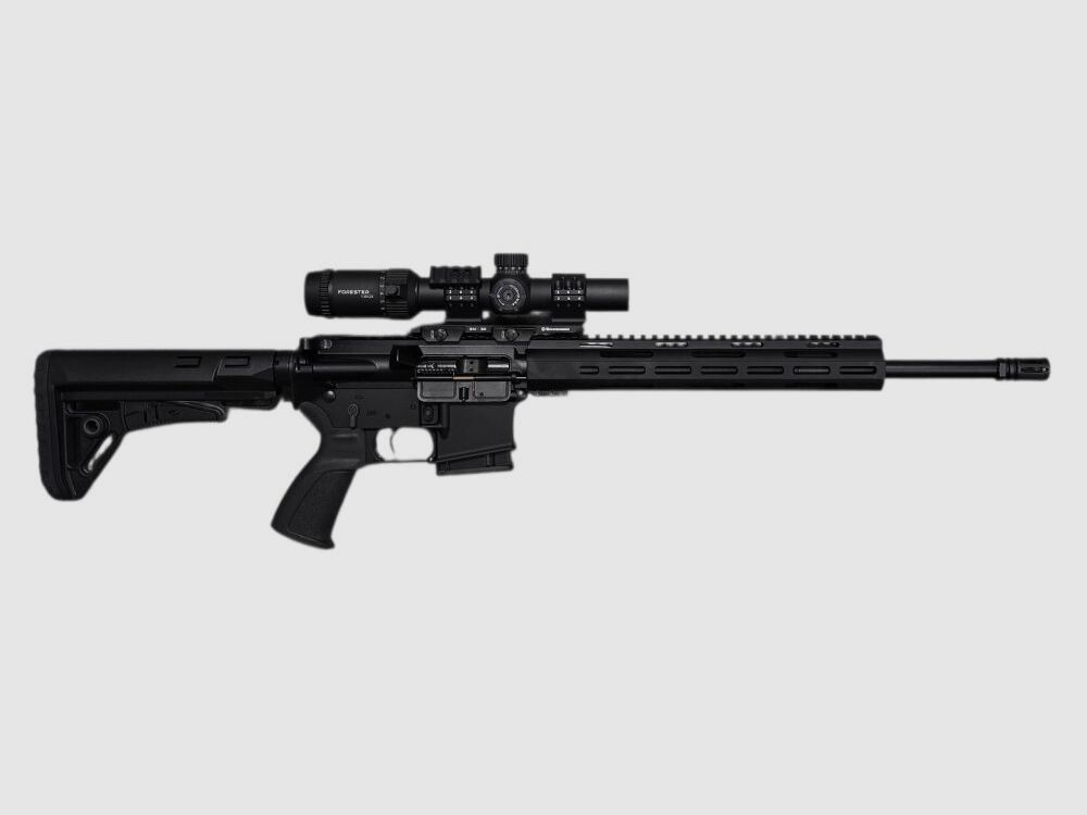 Lux Def Tec L5 AR15 (kurzer Handguard) halbautomatische Büchse 223Rem schwa + Vector Forester 1-8x24L4 + Schmeisser SM30 QM Cantilever Mount