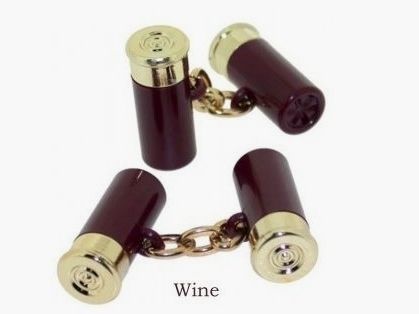 Manschettenknöpfe, Mini-Schrotpatronen Weinrot