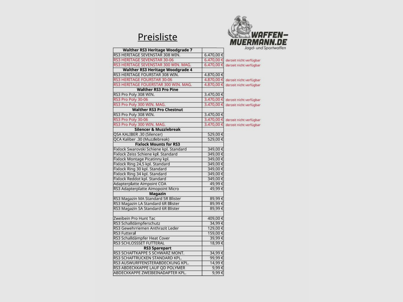 Walther RS3 Pro Chestnut, Repetierbüchse ohne Schalldämpfer Kal. .308 Win