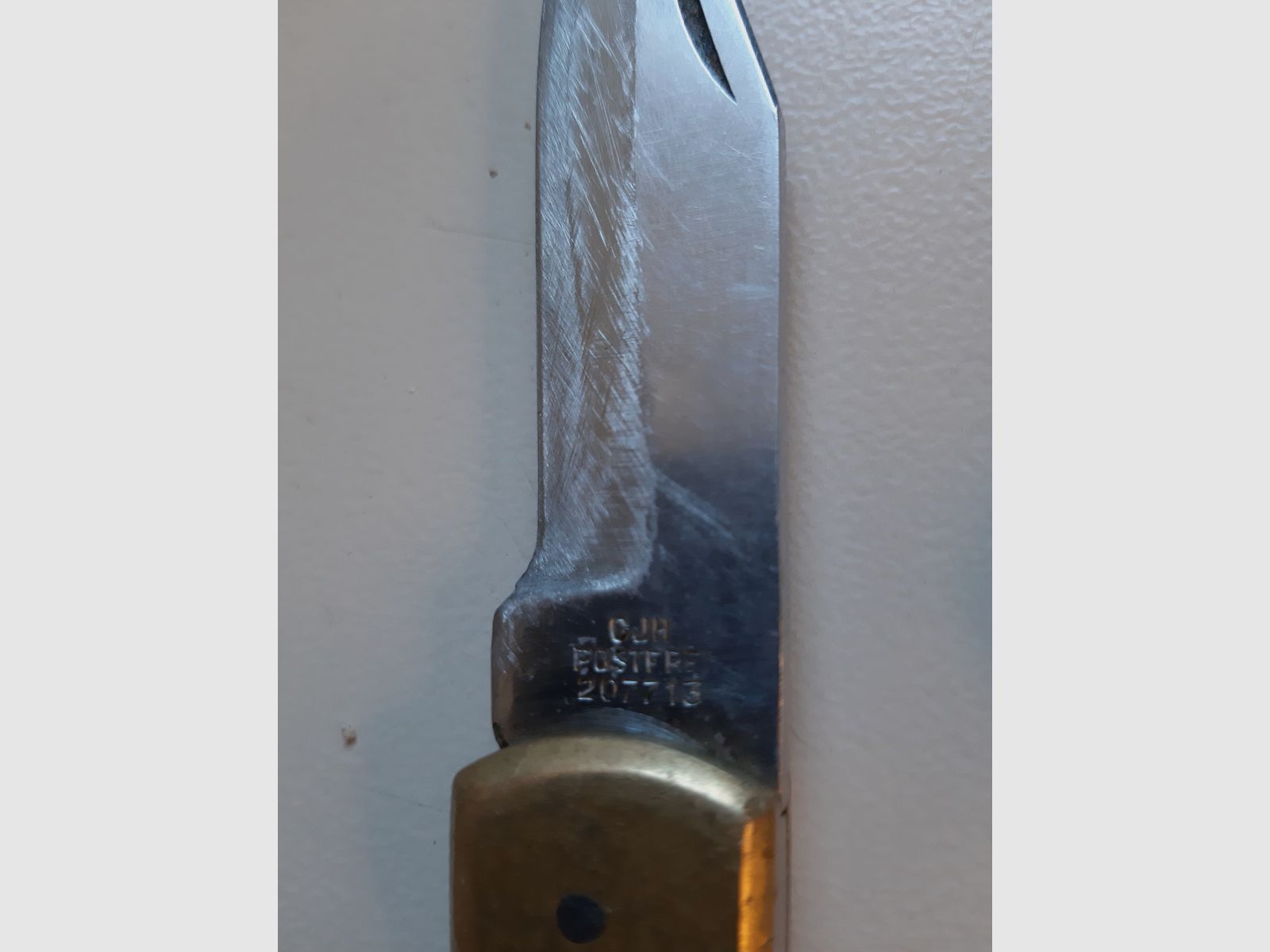 40 ans jeune Herberts JAGDMESSER couteau pliant - CJH 207713 Mécanique TOP + 1, affûtage 4-, Optique (sale)