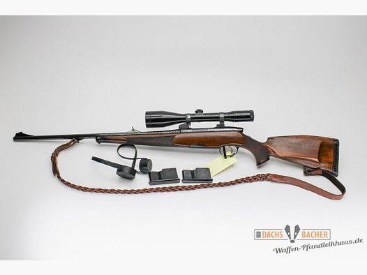 Bolt Action Rifle Steyr Mannlicher Luxury Cal. 7x64 with 3 Magazines and Zeiss Diavari ZA