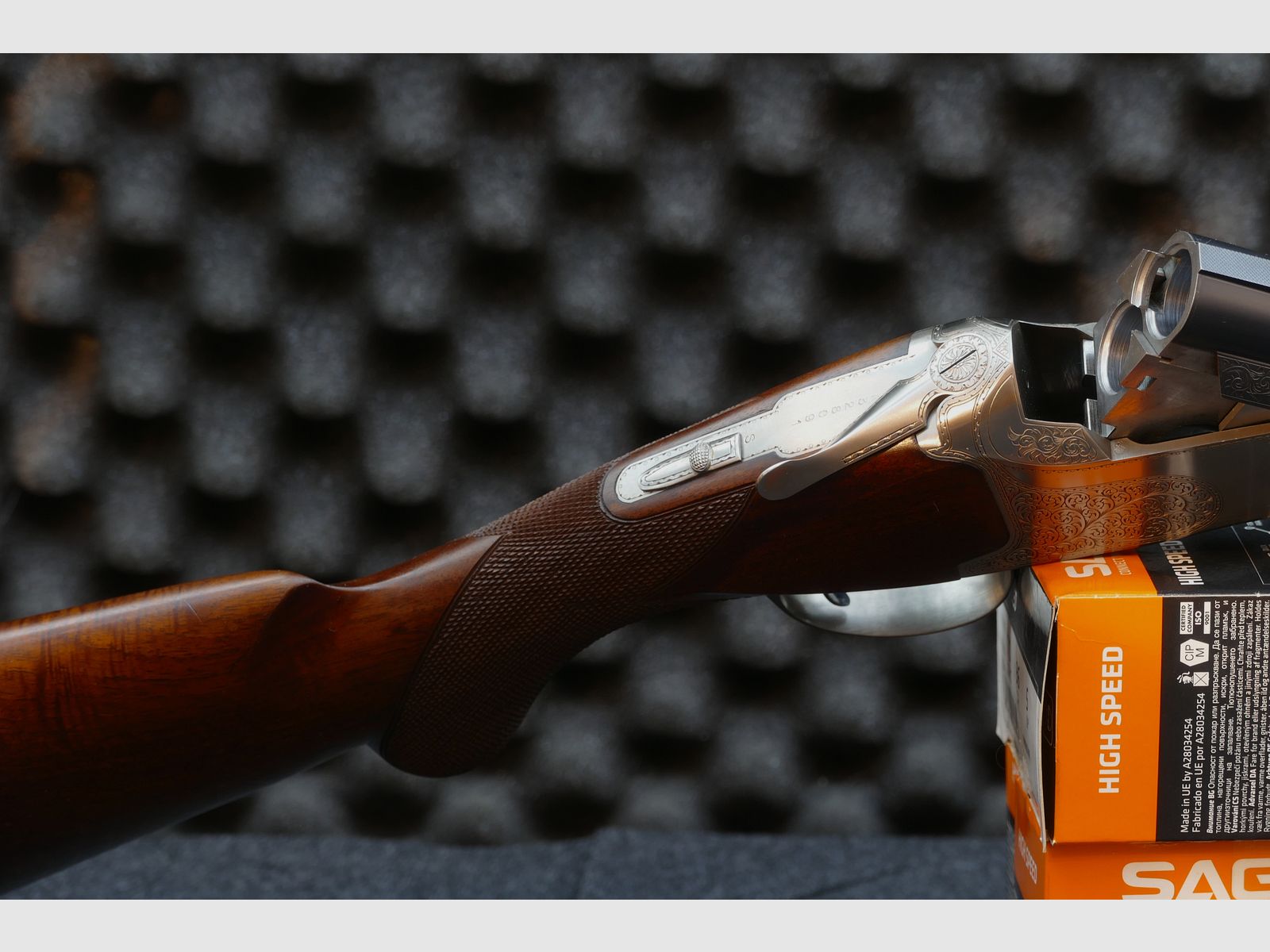 Winchester Super Grade – 12/70, Bockdoppelflinte, Schrankwaffe, Top Zustand