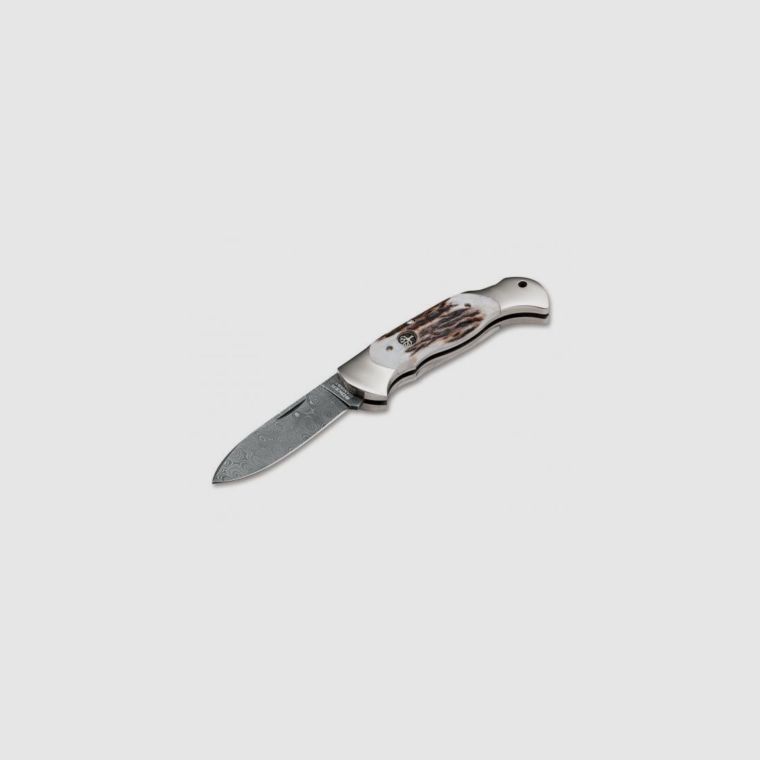 Böker Manufaktur Solingen Scout Spearpoint Hirschhorn Damast