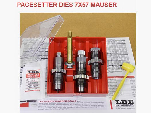 LEE 3-Die-Pacesetter Langwaffen Matrizensatz-SET Full-Length | 7x57 Mauser 7mm x 57 R 7x57R #90541