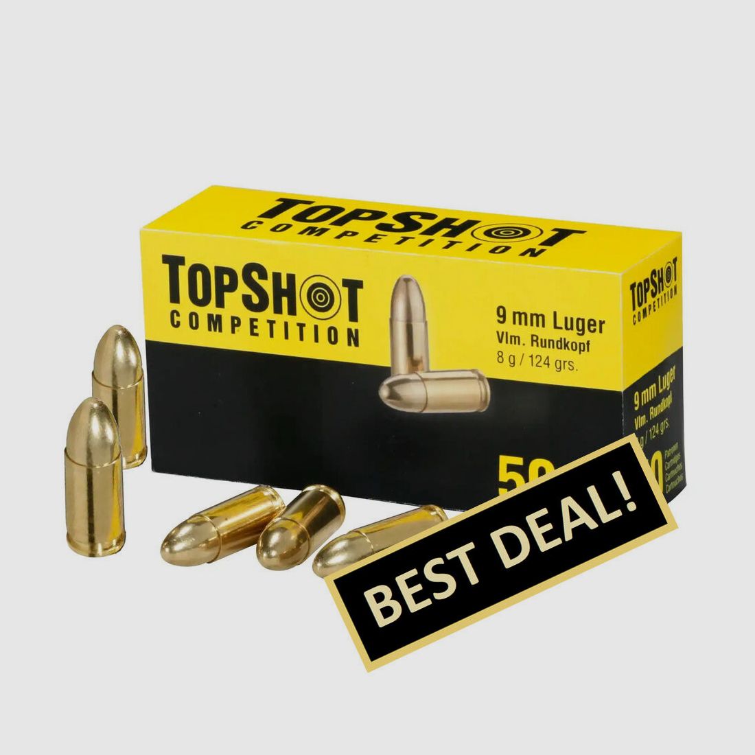 TOPSHOT Competition Vollmantel 8,0 g/124 grs. 9 mm Luger