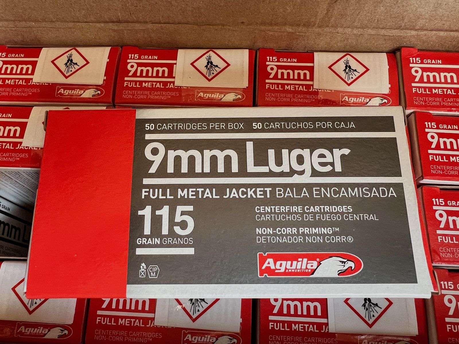 1000 Stück Aguila Standard 9mm Luger (9x19) FMJ 115 grs Pistolenpatronen